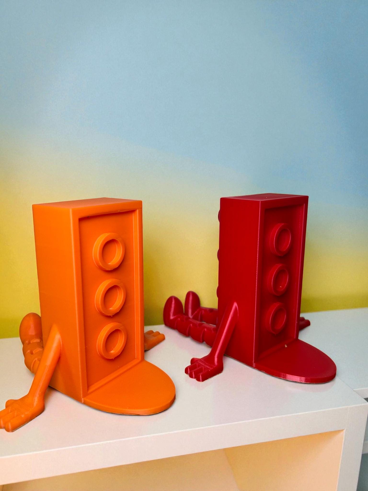 Brick Buddy Bookends  Set of 2 | Fun Desk Decor | Gift