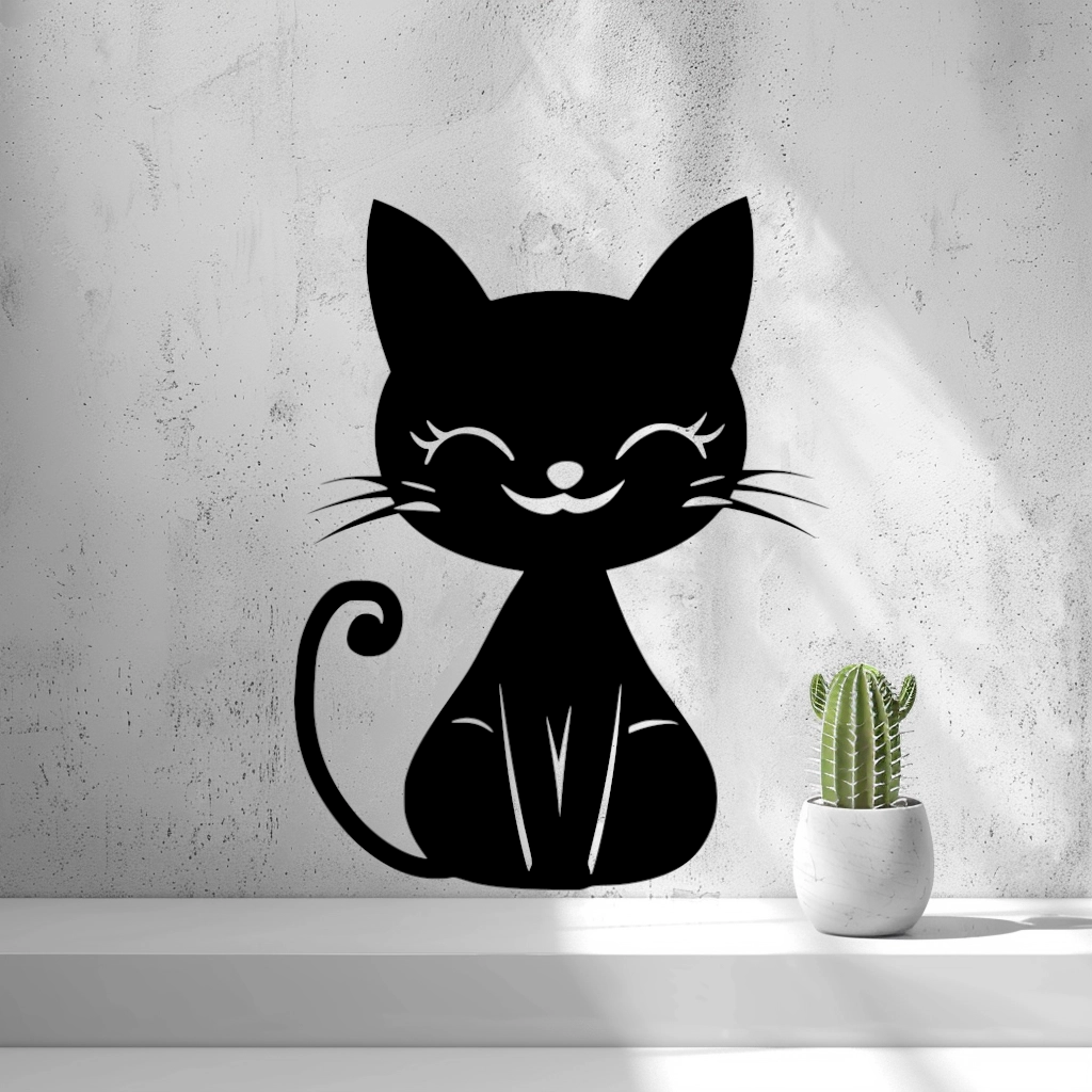 Cute Black Cat Wall Art