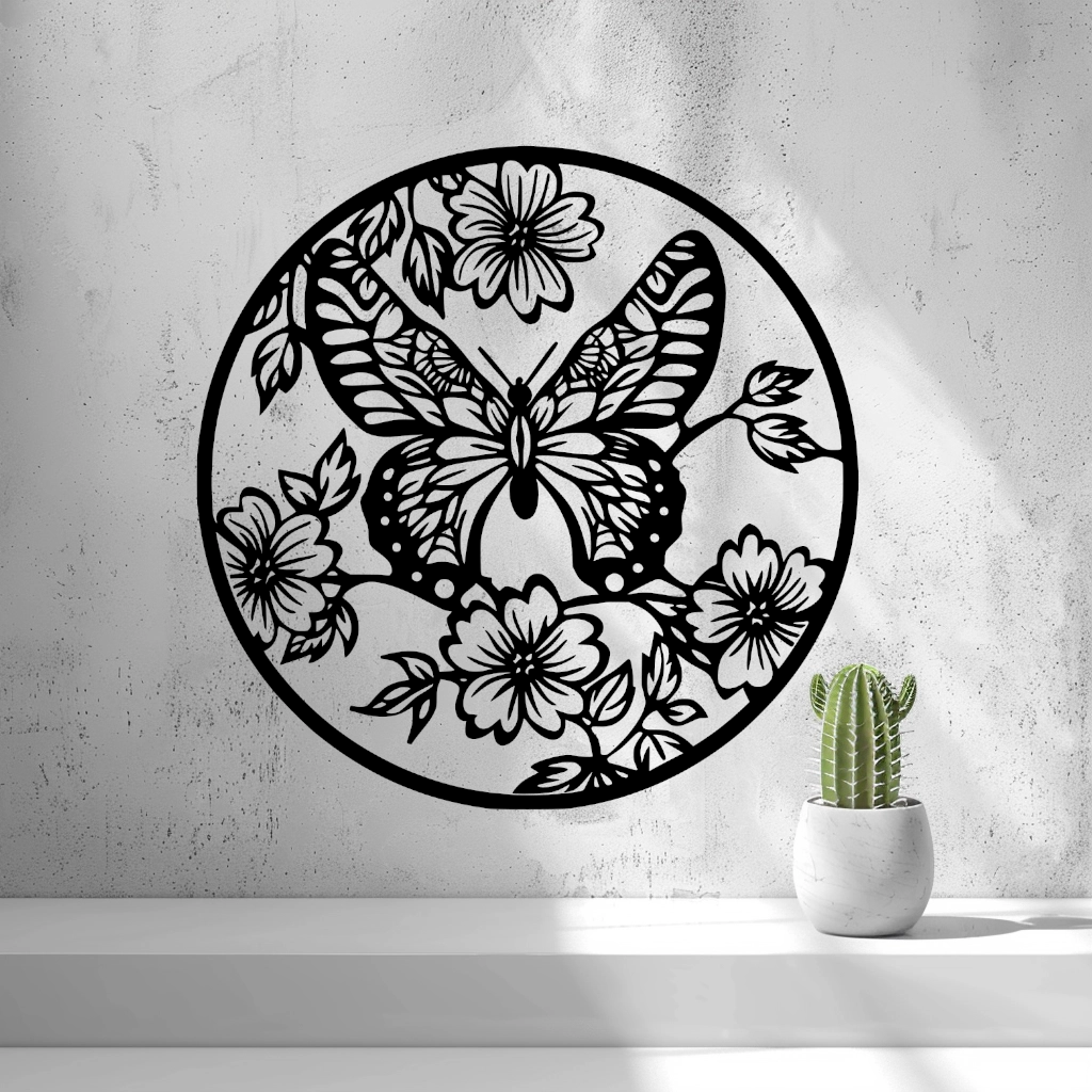 Floral Butterfly Wall Art