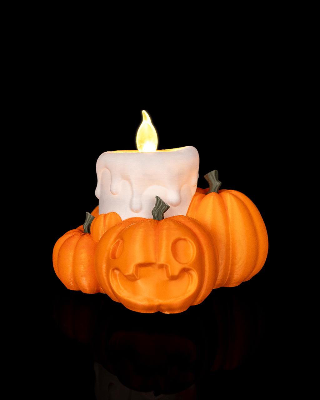 Pumpkin LED Tea Light Holder – Fall & Halloween Candle Décor