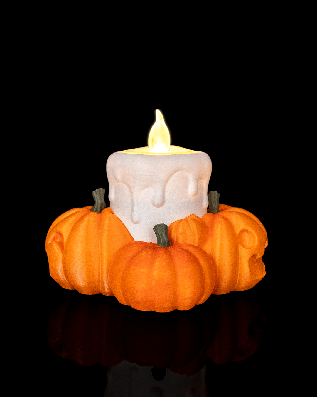 Pumpkin LED Tea Light Holder – Fall & Halloween Candle Décor