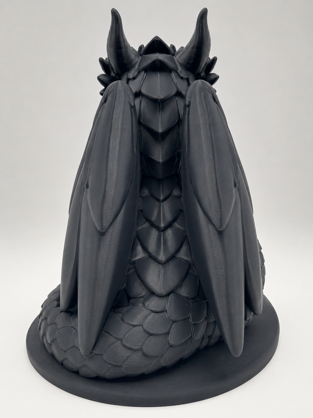 Obsidian Guardian Dragon Statue