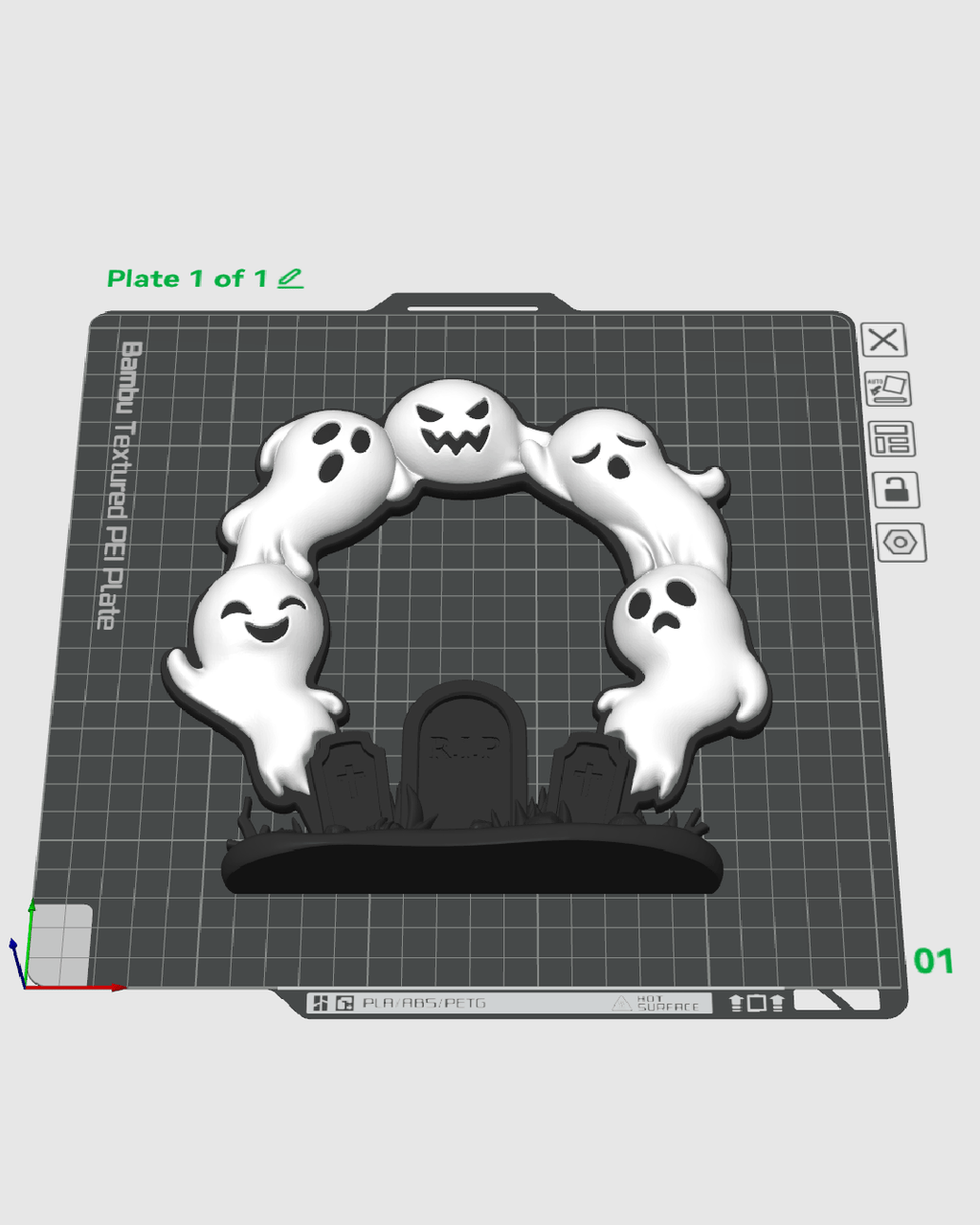 Ghost Arch Wreath – 3D Printed Halloween Ghost & Graveyard Decor