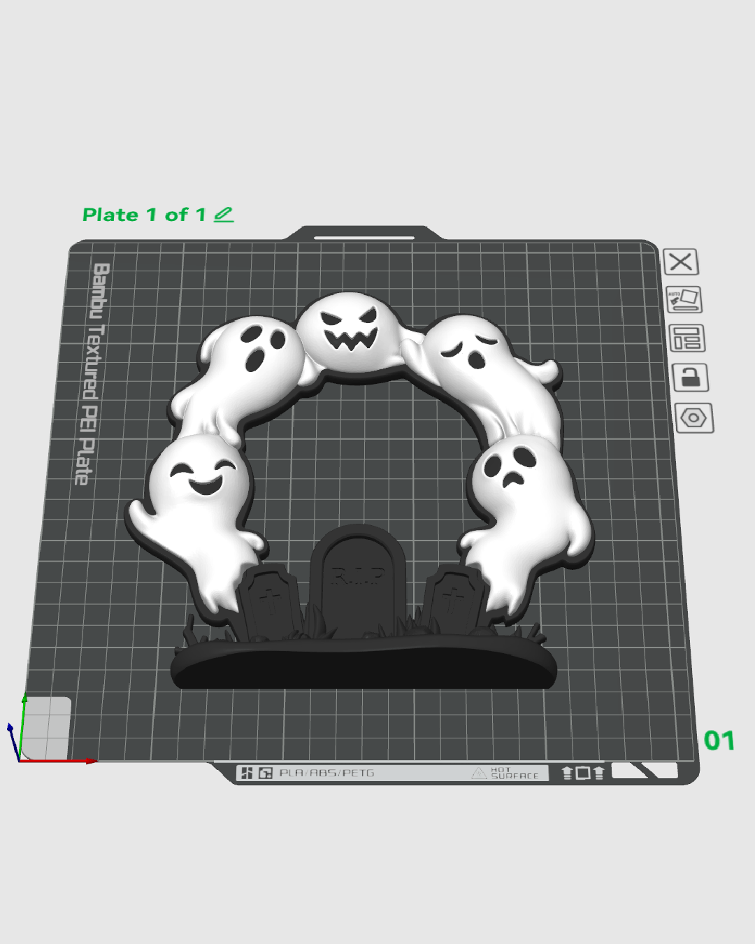 Ghost Arch Wreath – 3D Printed Halloween Ghost & Graveyard Decor