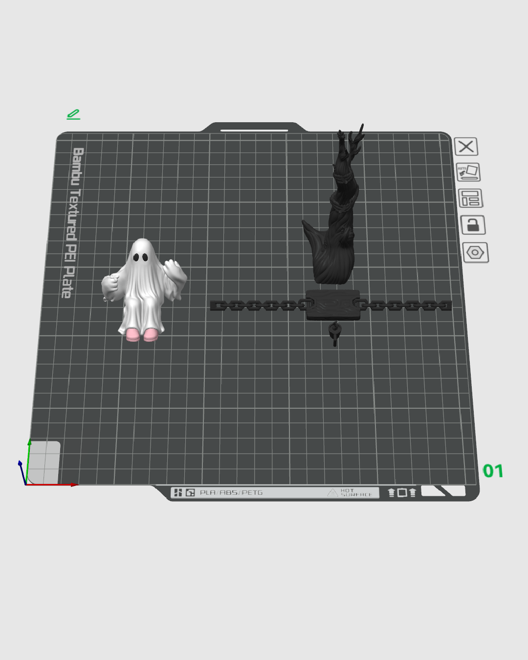 Ghost on a Swing Wall Decor – 3D Printed Hanging Halloween Ghost