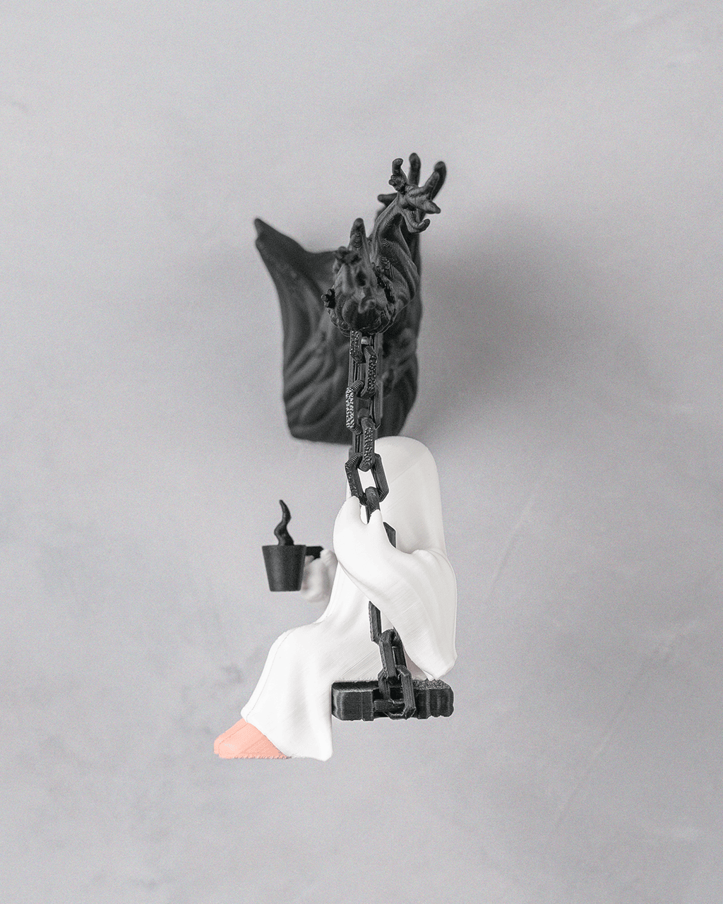 Ghost on a Swing Wall Decor – 3D Printed Hanging Halloween Ghost