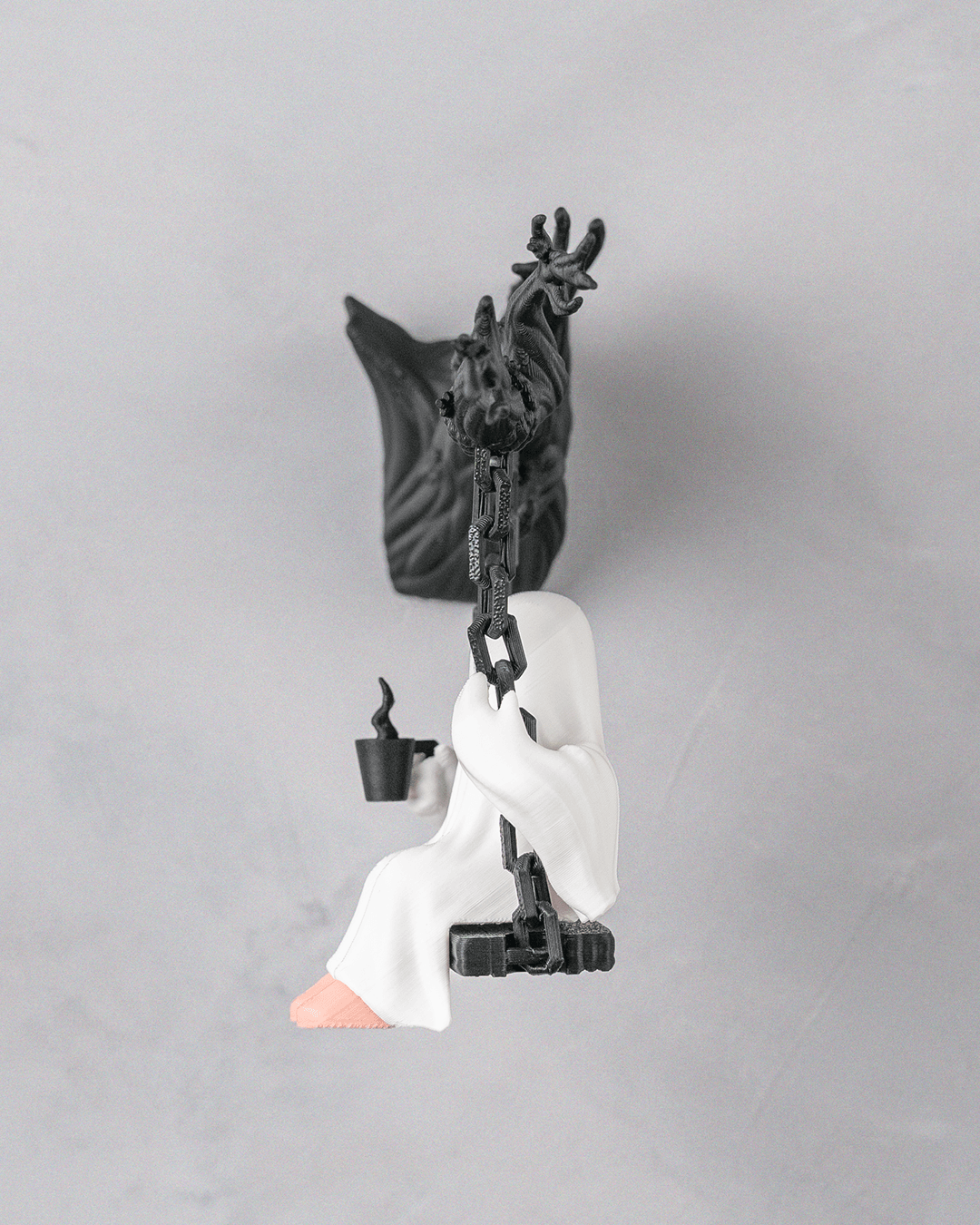 Ghost on a Swing Wall Decor – 3D Printed Hanging Halloween Ghost