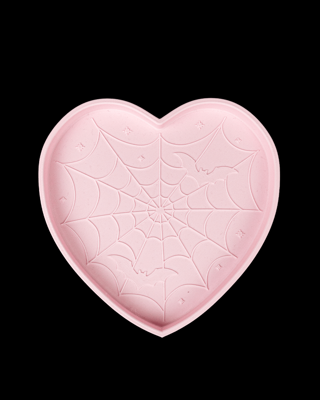 Spiderweb Heart Candy Dish – 3D Printed Halloween Bat & Web Decor