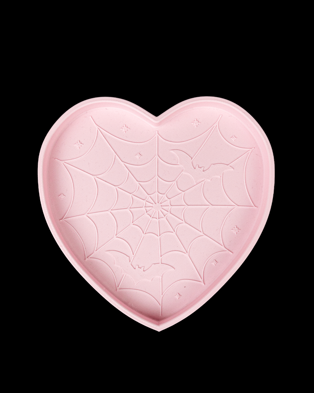 Spiderweb Heart Candy Dish – 3D Printed Halloween Bat & Web Decor