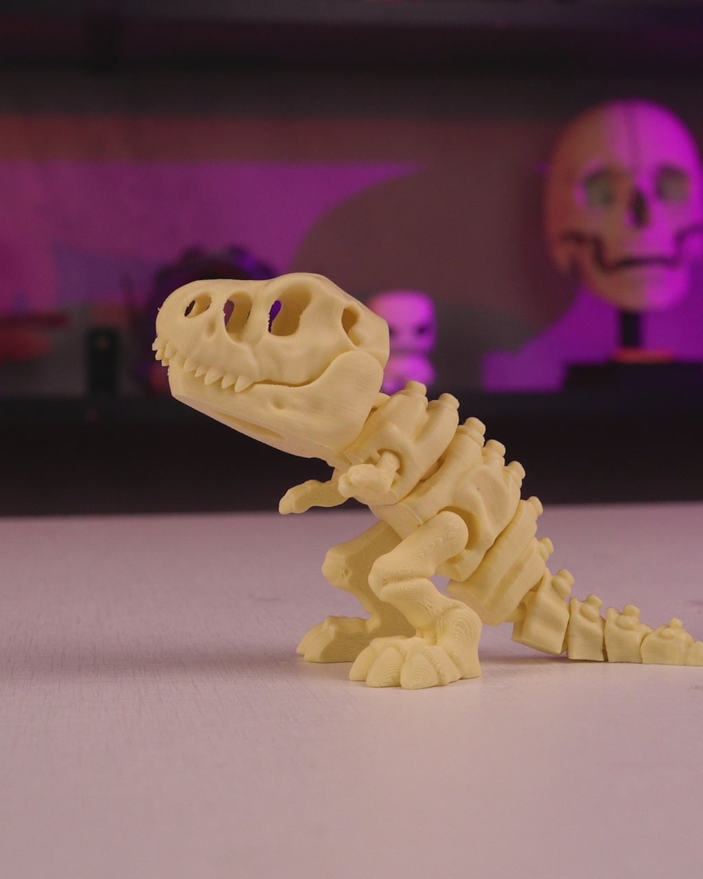 3D Printed Skeleton T-Rex Figure – Articulated Dinosaur Fossil Desk Toy